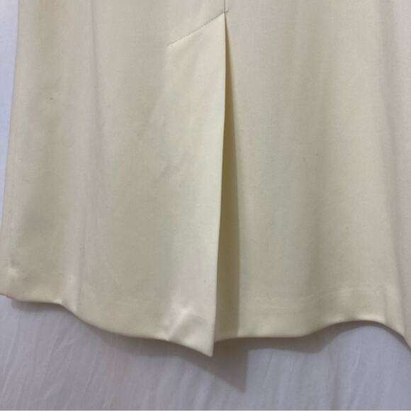 NWT Vintage Country Suburbans Ivory White Knee Length A-Line Back Slit Skirt - Picture 4 of 16